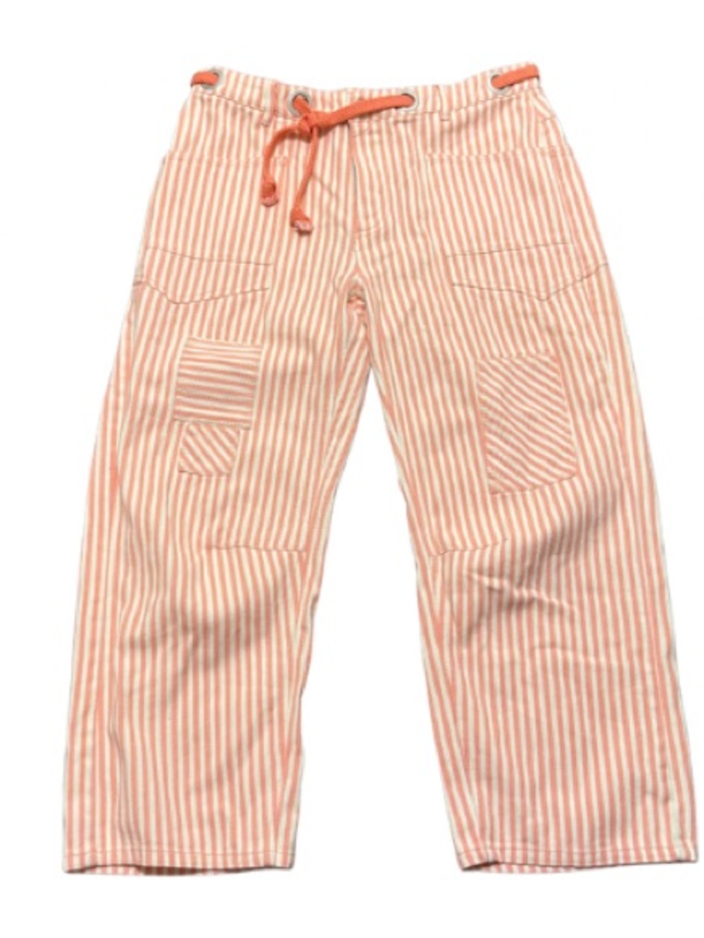 Bibi NWT Striped Patchwork Barrel Jeans XL Coastal Boho Festival Beach Uncle